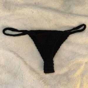 Elegant Black Crochet Panties